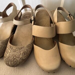 DANSKO - 2x pairs of sling back sandals clogs THEA + SAM - both size 38 / 7.5-8